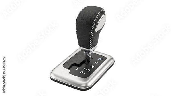 Obraz Automatic car gear shift lever with leather grip