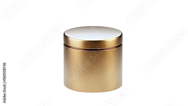 Obraz Brushed gold cylindrical container with lid