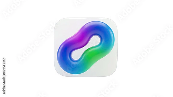Obraz Abstract Gradient Interlocking Rings Icon