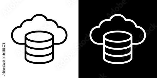 Obraz Cloud server icon representing virtual servers, cloud infrastructure, scalable computing, data hosting, and network connectivity.