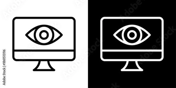 Obraz Computer vision icon representing visual data analysis, artificial intelligence, image processing, object detection, and smart systems.
