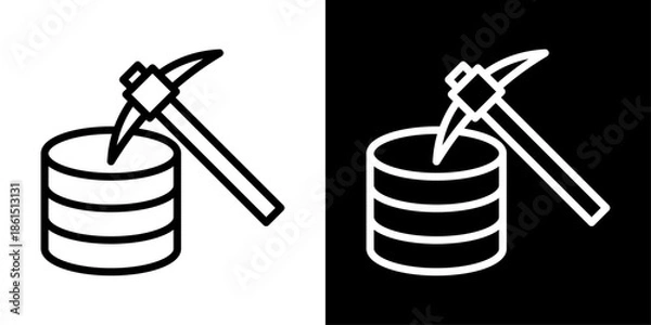 Obraz Data mining icon representing data discovery, pattern extraction, analytics, predictive insights, and business intelligence processes.