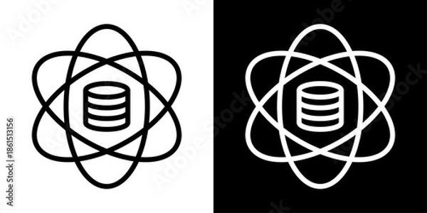 Obraz Data science icon representing data analysis, machine learning, statistics, predictive modeling, and business intelligence insights.