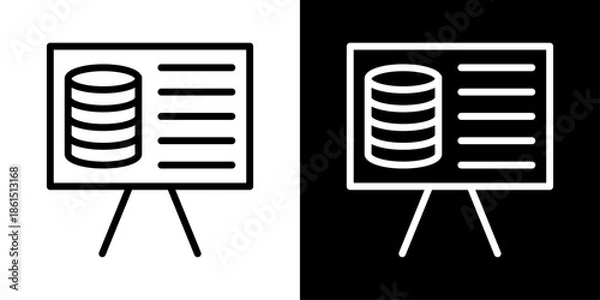 Obraz Data training icon representing machine learning model training, data preparation, analytics, pattern learning, and AI development.