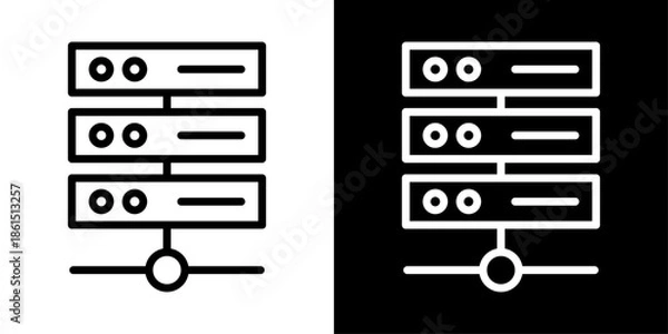 Obraz Network server icon representing data storage, cloud computing, system infrastructure, connectivity, security, and IT management.
