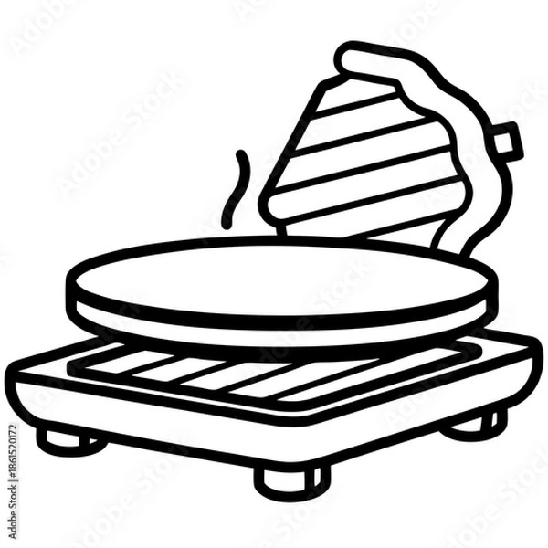 Fototapeta Flat Griddle Cooking Pan Vector
