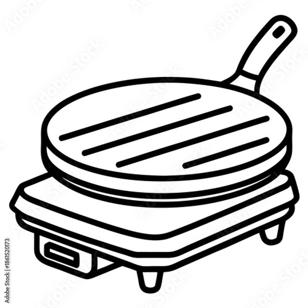 Fototapeta Flat Griddle Cooking Pan Vector