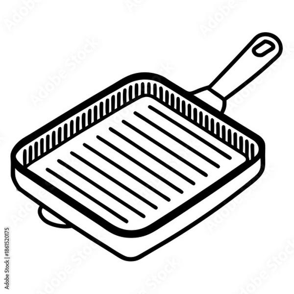 Fototapeta Flat Griddle Cooking Pan Vector