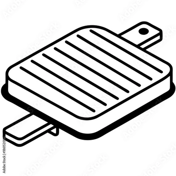 Fototapeta Flat Griddle Cooking Pan Vector