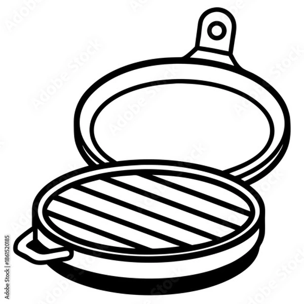Fototapeta Flat Griddle Cooking Pan Vector