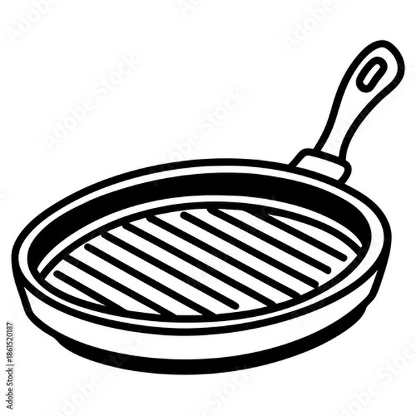 Fototapeta Flat Griddle Cooking Pan Vector