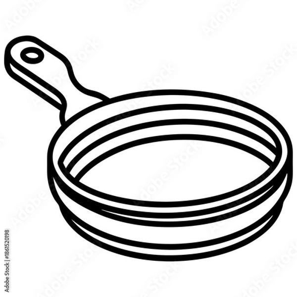 Fototapeta Flat Griddle Cooking Pan Vector