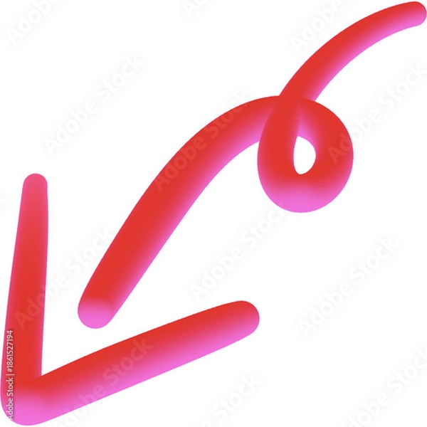 Fototapeta red 3d arrow