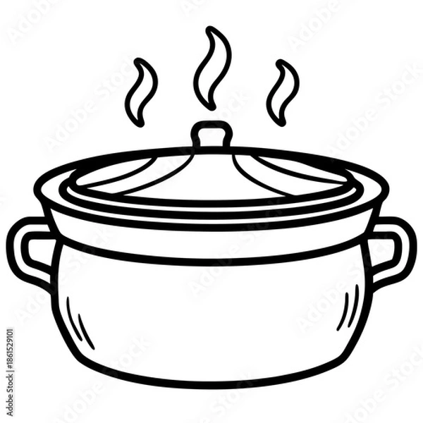 Fototapeta Hot Pot Silhouette Vector