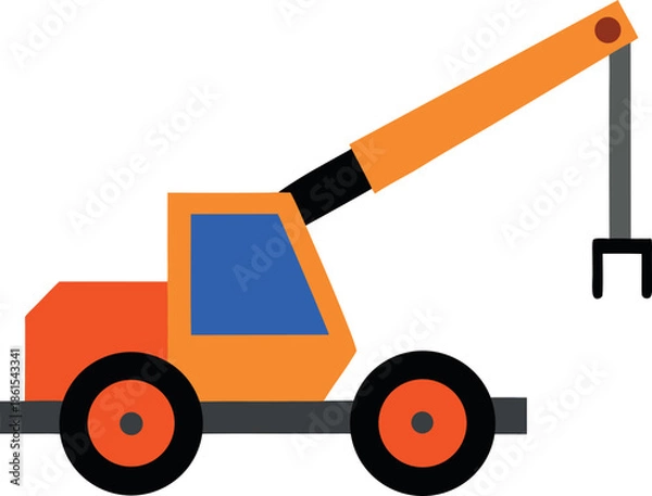 Obraz Orange Telescopic Handler Construction Lift Icon Vector