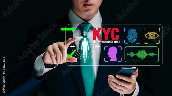 Obraz Know Your Customer Verification Concept With Digital Identity Security