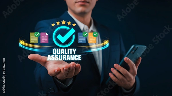 Obraz Quality Assurance Concept With Digital Certification And Performance Control