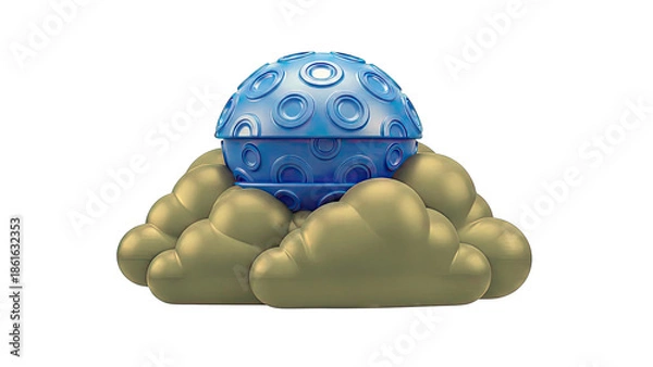 Obraz Blue Orb on Dark Clouds