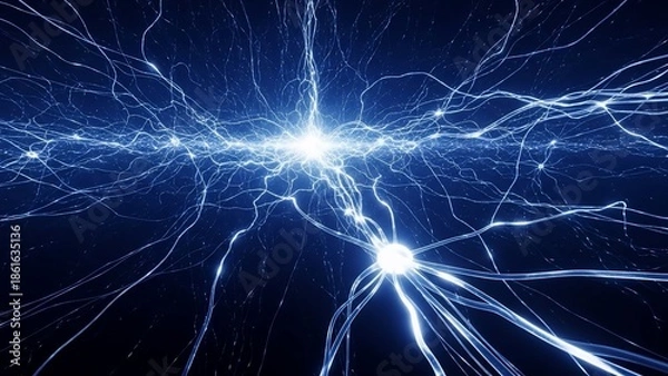 Obraz Electricity Spark Discharge on Dark Background.