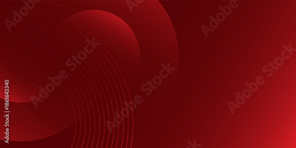 Fototapeta Red circle abstract background. Perfect dynamic shapes composition.