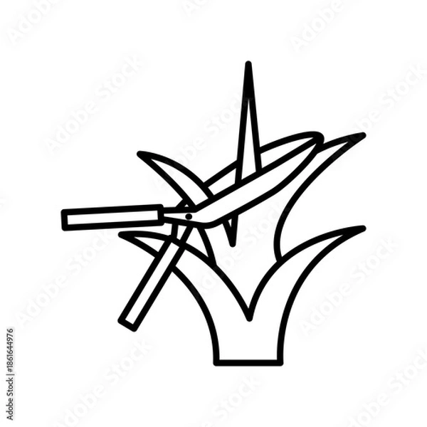 Fototapeta Grass cutter icon design template