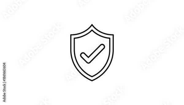 Obraz Shield icon with checkmark symbolizing security and protection