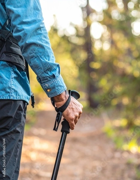Obraz トレッキングポールを握り、春の森を歩く手元だけを切り取ったハイキングシーン。
顔を写さない構成により、年齢や性別を限定しない汎用的な表現。
柔らかな朝の自然光と新緑のボケが、爽やかで前向きな印象を演出。
アウトドア、健康促進、春の広告やウェルネス用途に最適な素材です。