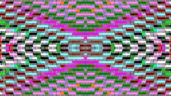 Obraz Symmetrical Digital Glitch Art Abstract Geometric Pattern
