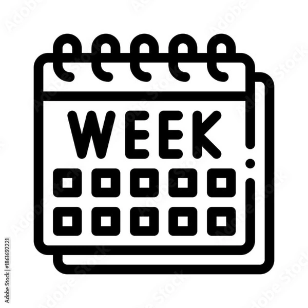 Obraz weekly calendar line icon
