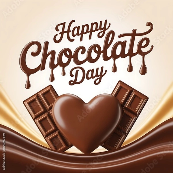 Obraz heart shaped chocolate bar