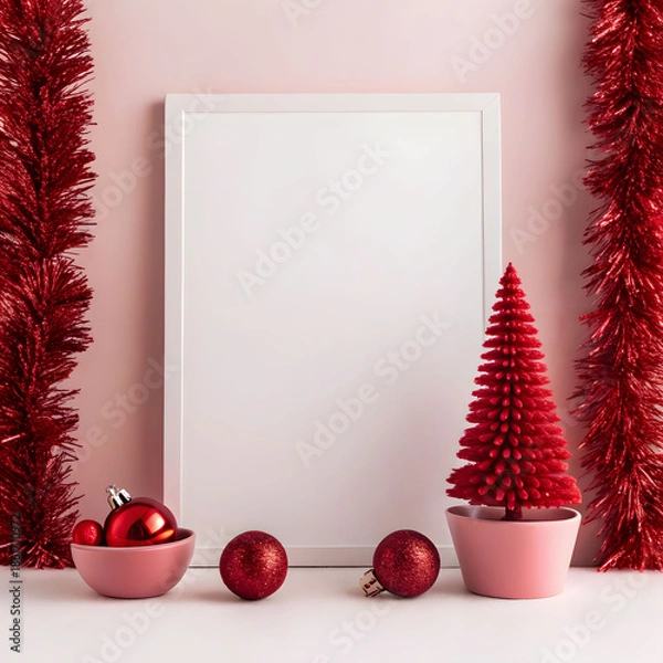 Obraz minimal new year Christmas composition with