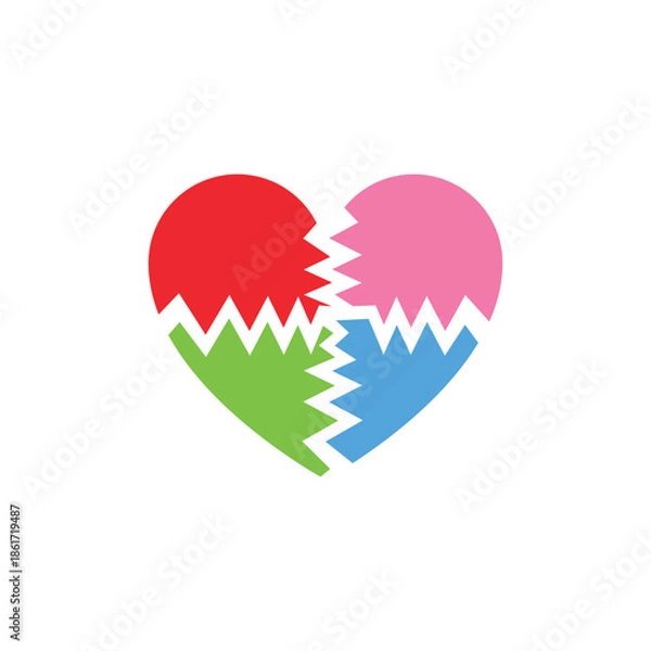 Obraz Broken heart icon