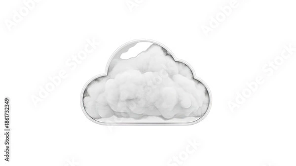 Obraz 3D Cloud Icon with Marble Texture