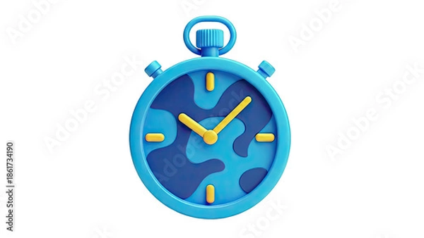 Obraz Blue Stopwatch with Abstract Pattern