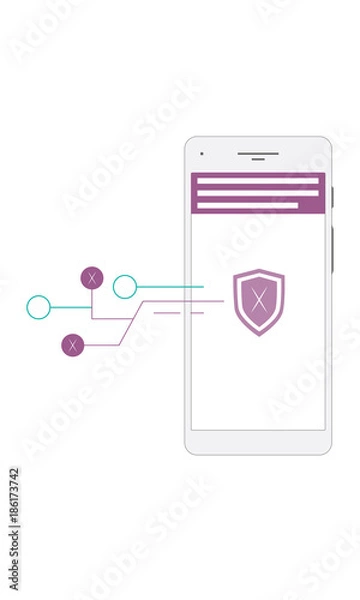 Fototapeta Illustration of an Unsecured Electronic Device