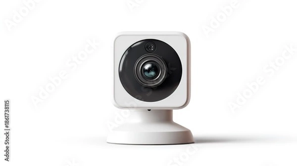 Obraz Modern Smart Home Security Camera Isolated on White Background