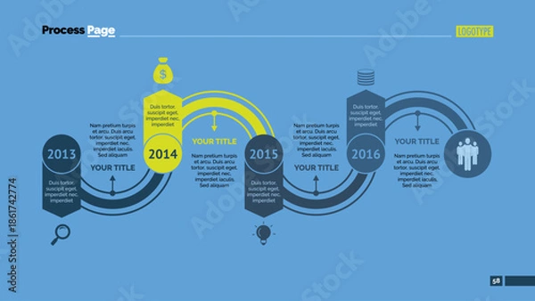 Obraz Four Arcs Timeline Slide Template
