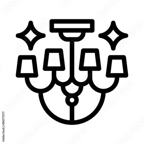 Obraz chandelier line icon