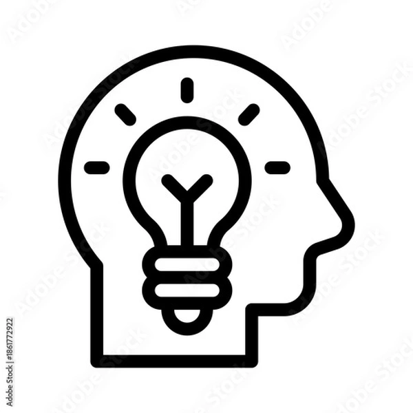 Obraz thinking line icon