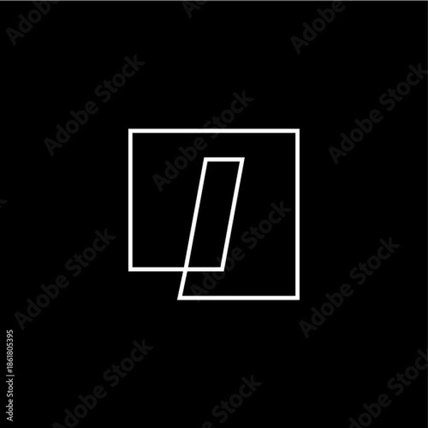 Fototapeta i letter mark square logo vector icon illustration