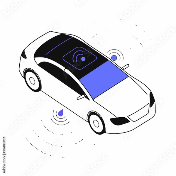 Obraz Modern car with advanced technology