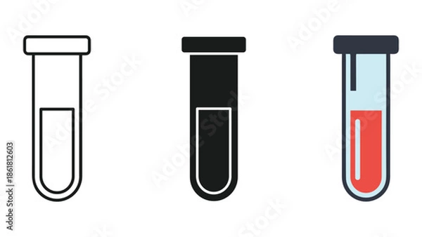 Obraz Test tubes with different contents and styles