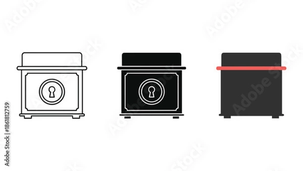 Obraz Safe icon set with different colors and designs