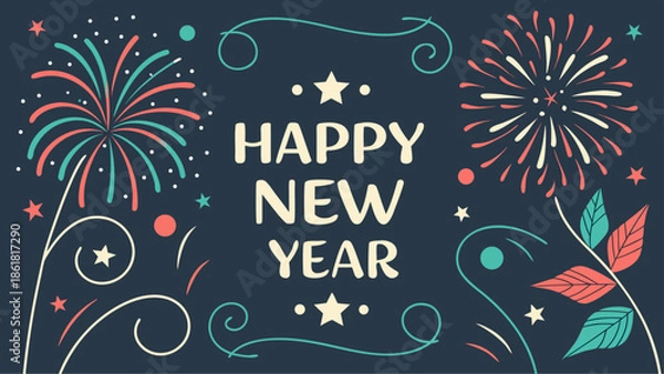 Obraz festive-happy-new-year-vector-poster-with-firework (1)