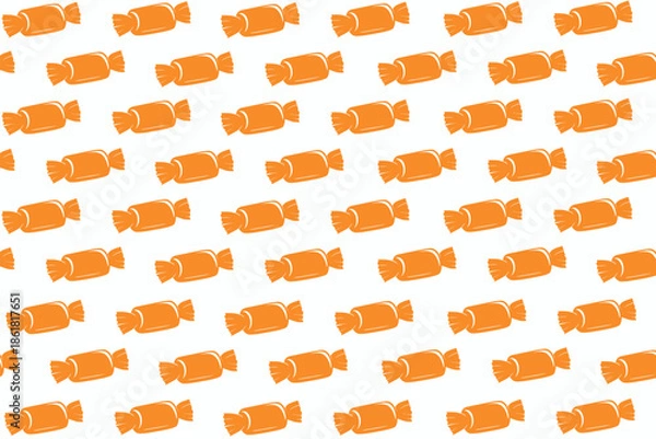 Fototapeta Orange Candy Seamless Pattern Design for Packaging