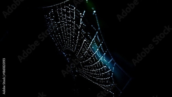 Obraz spider web with dew drops