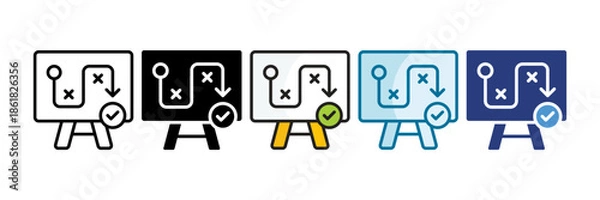 Obraz Strategic Roadmap Icon Set Multiple Style Collection