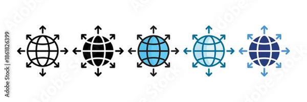 Obraz Global Expansion Icon Set Multiple Style Collection