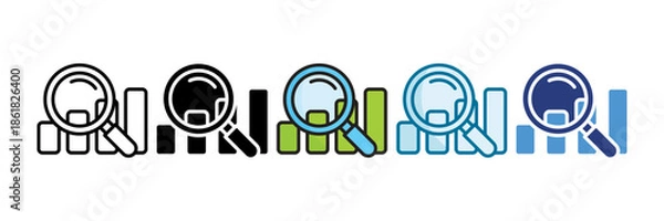 Obraz Trend Analysis Icon Set Multiple Style Collection