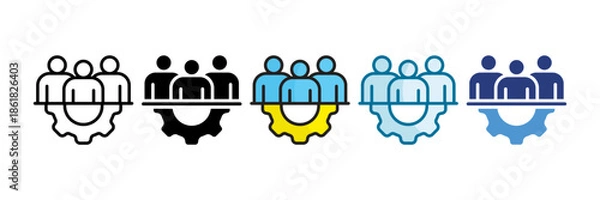 Obraz Team Development Icon Set Multiple Style Collection